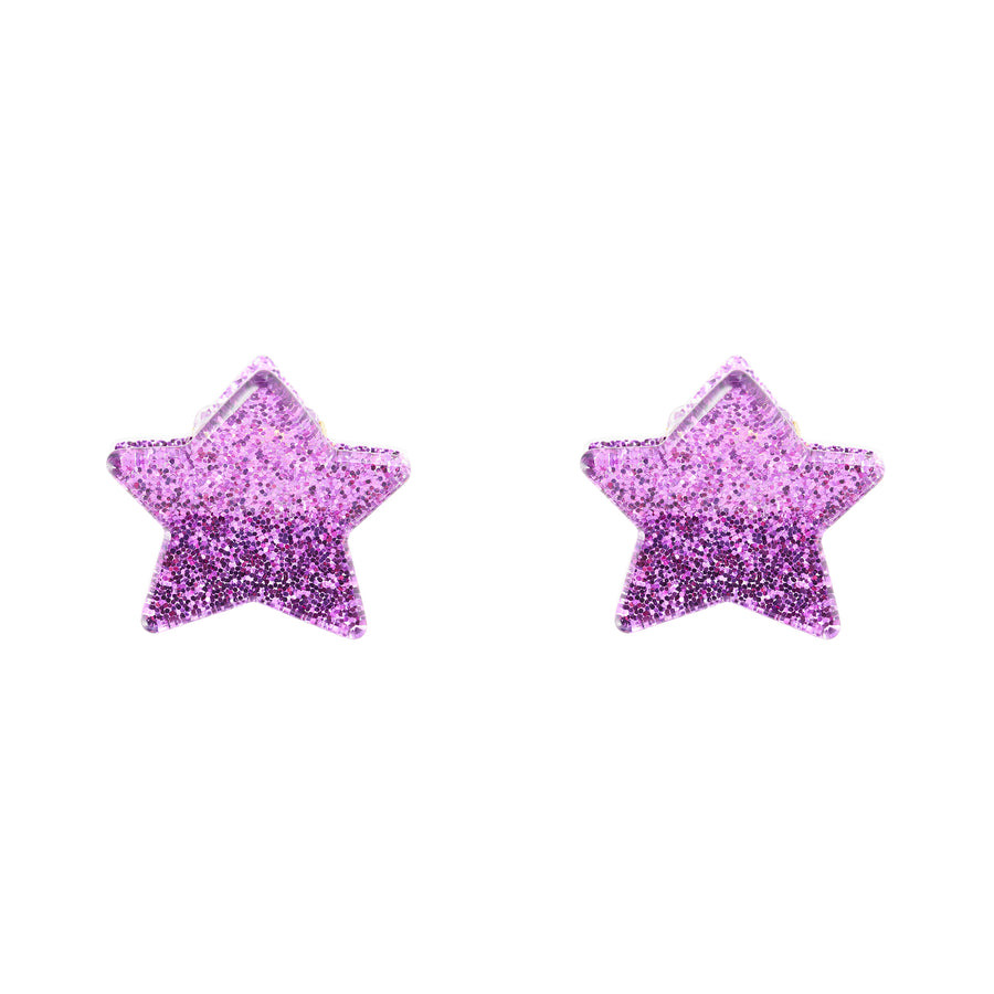 Star Clip Set in Lilac Tinsel
