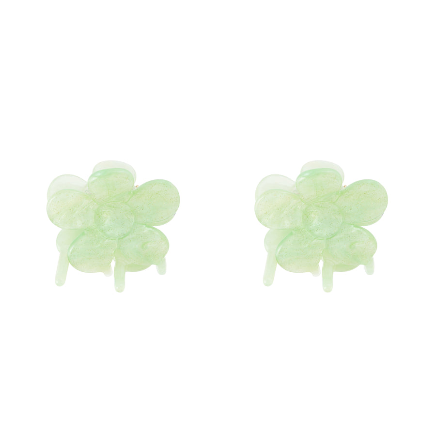 Flower Clip Mini Set in Green Glam